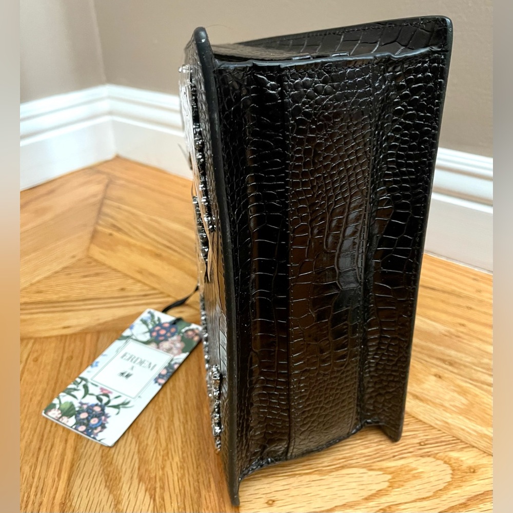 NEW H&M X Erdem Black Leather Handbag Crystal Wedding Party Christmas Purse - Picture 7 of 7